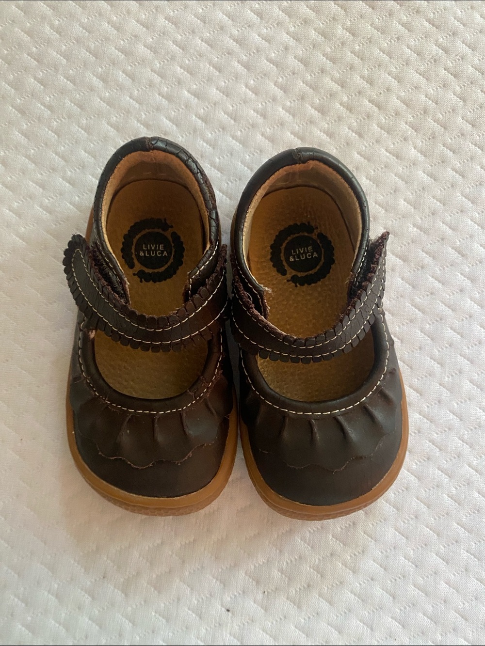 Livie & Luca Brown Leather Mary Jane Shoes for Kids